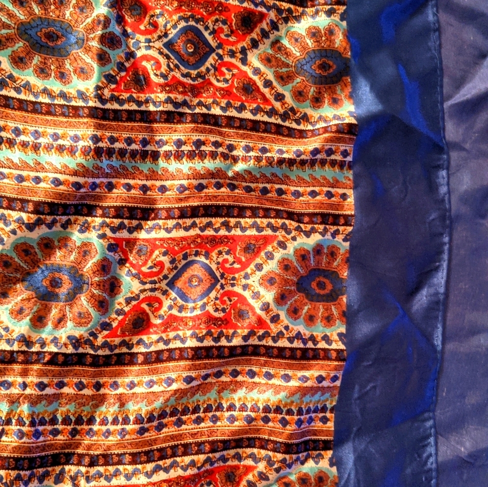 Blue with design scarf